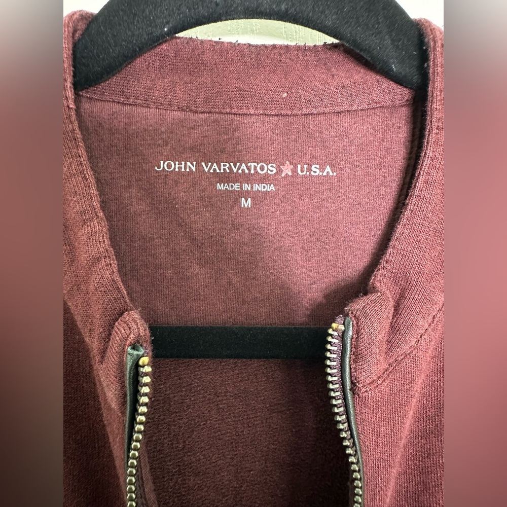 John Varvatos USA Maroon Zip-Up Sweater - Medium